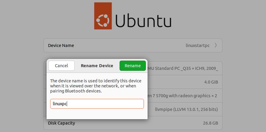 change ubuntu device name