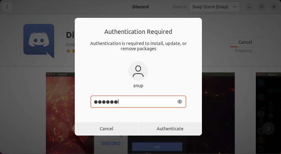 discord authentication ubuntu