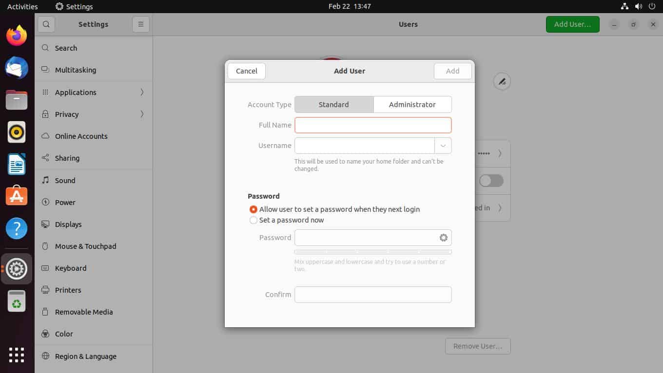 ubuntu создать пользователя с правами администратора
