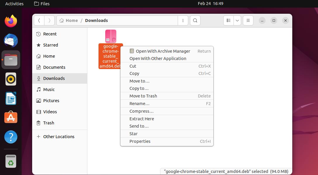 ubuntu open with another application