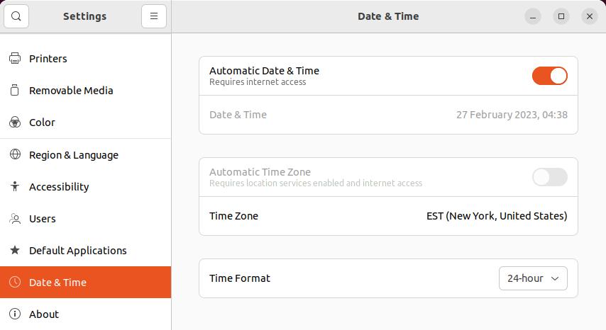 ubuntu time zone setting