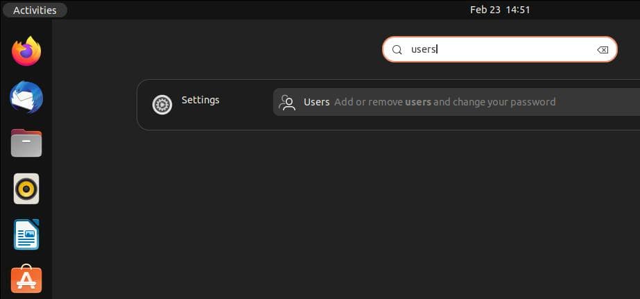 user settings ubuntu