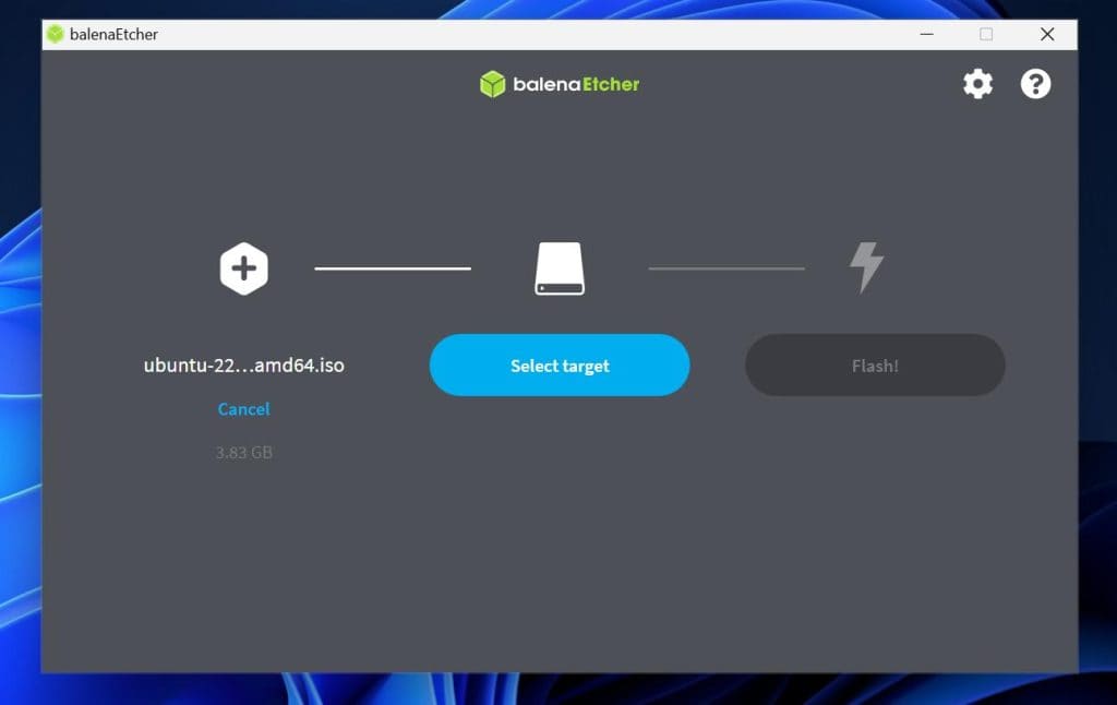 balena etcher ubuntu iso