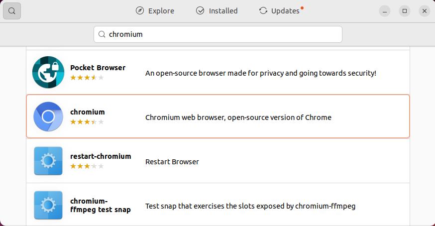 chromium snap store