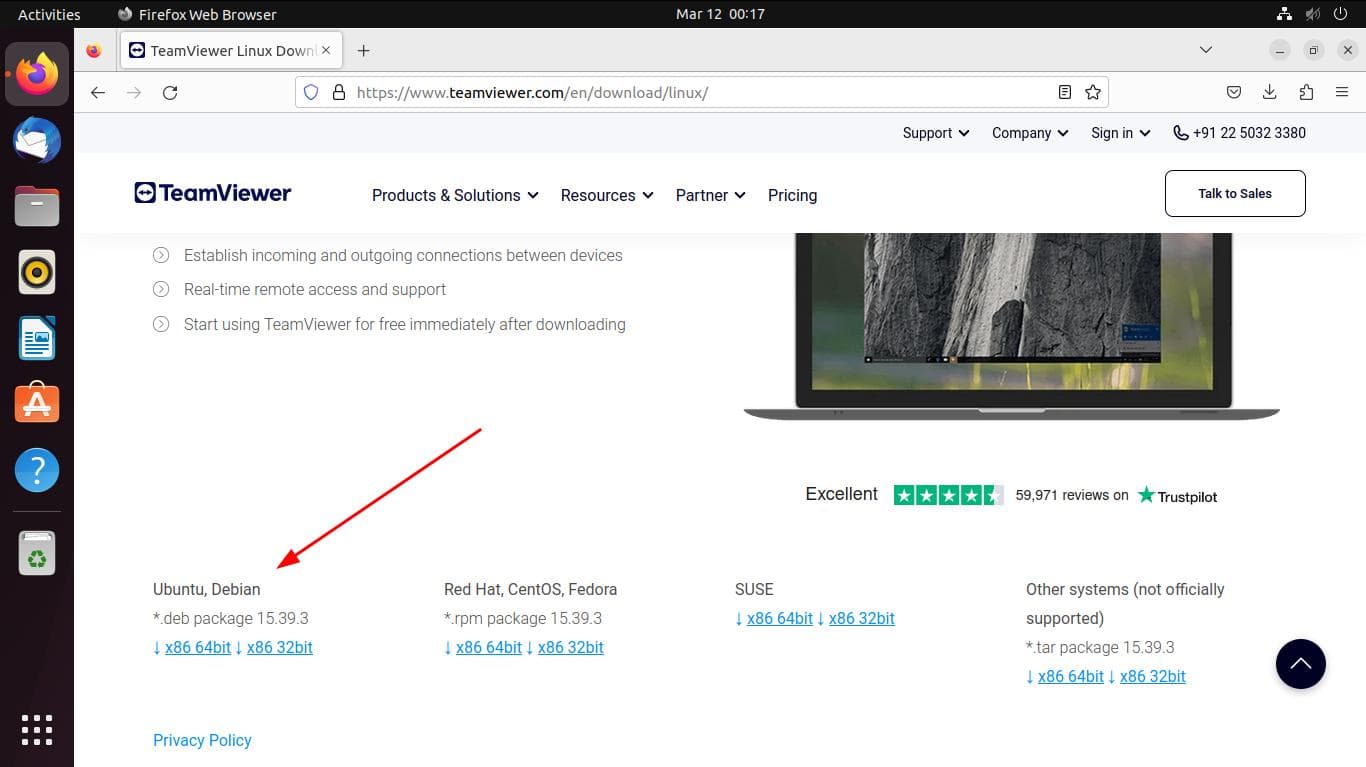 download teamviewer deb package