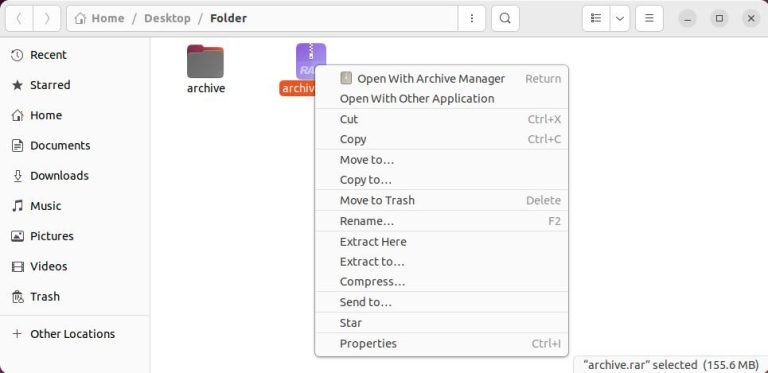 how to open rar file in linux ubuntu