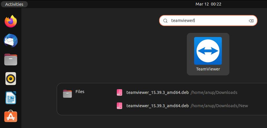 launch teamviewer applications menu