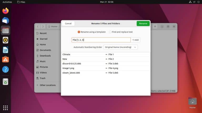 rename file in ubuntu
