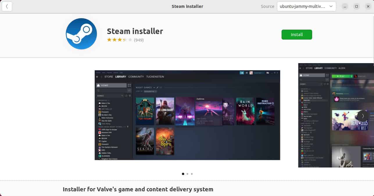 steam installer jammy multiverse