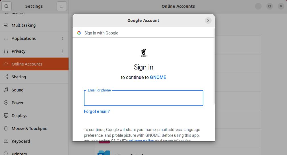 ubuntu google drive sign on