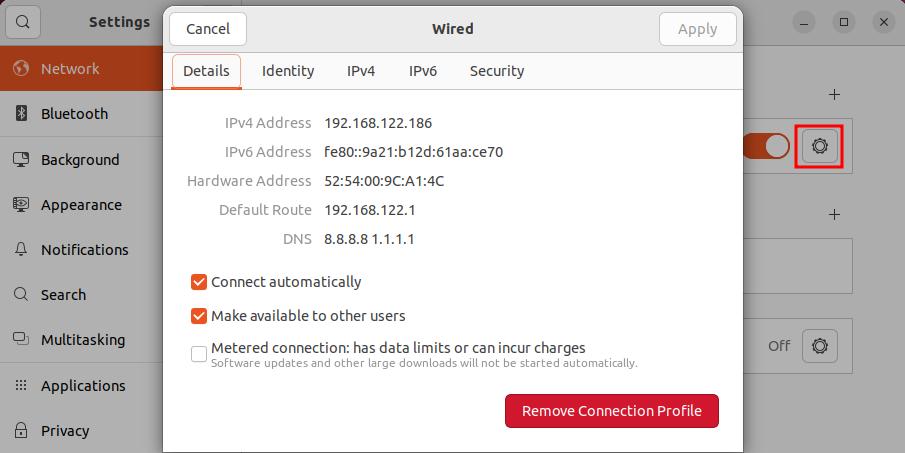 ubuntu ipv4 address