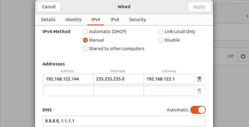 ubuntu ipv4 configuration