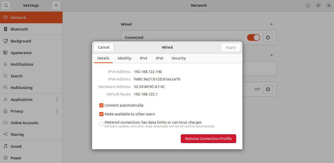 ubuntu network settings