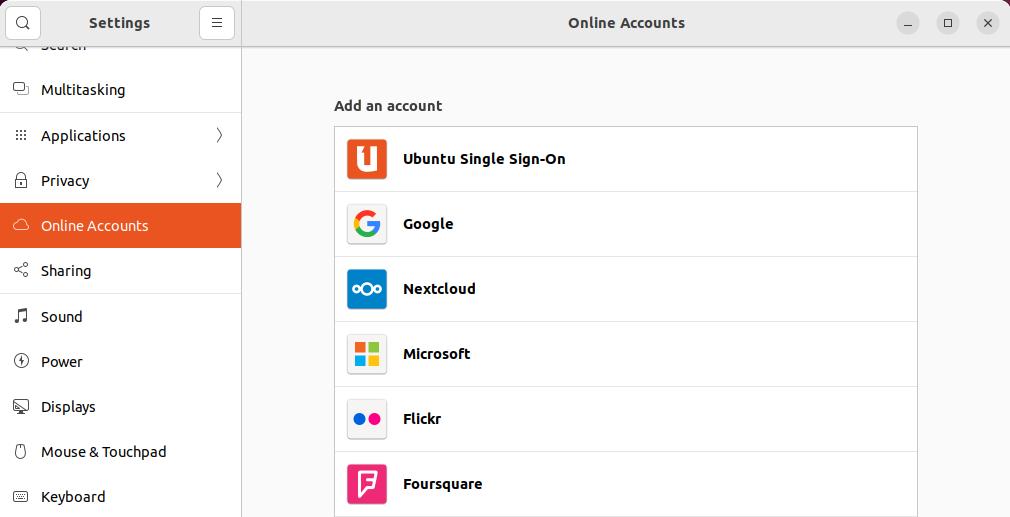 ubuntu online accounts sign on