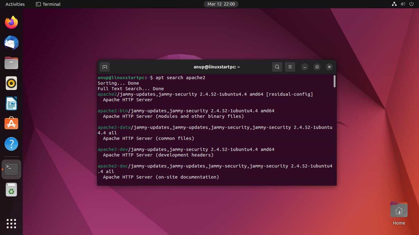 ubuntu list files in package