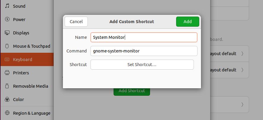 add custom shortcut ubuntu