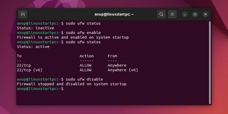 disable firewall ubuntu