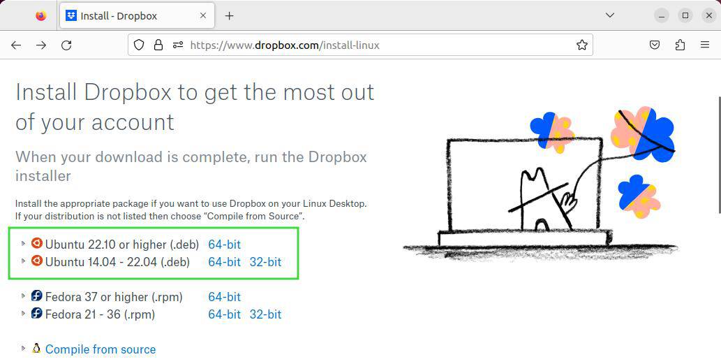 download dropbox linux