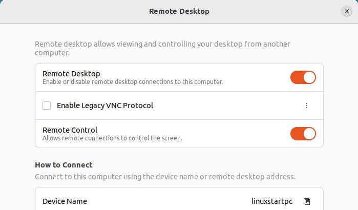 enable remote desktop ubuntu