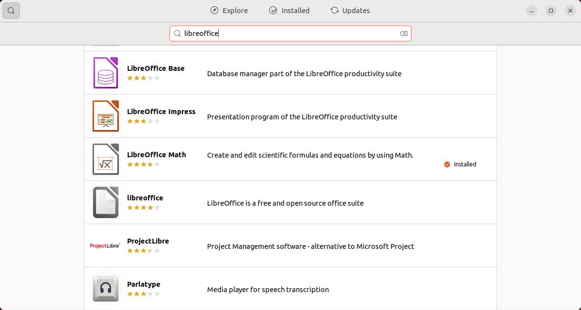 libreoffice ubuntu software center