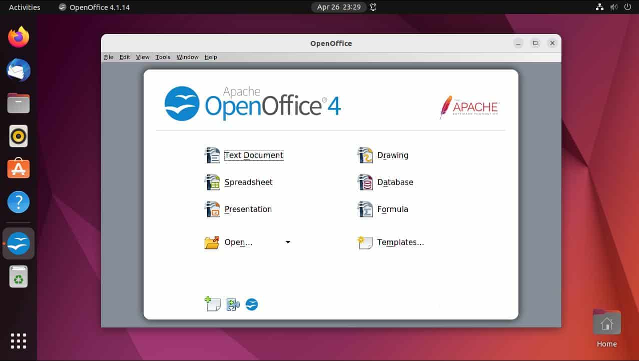 How to install openoffice on ubuntu linux start