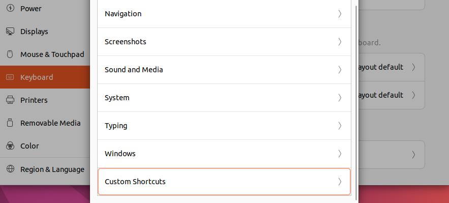 ubuntu custom shortcuts
