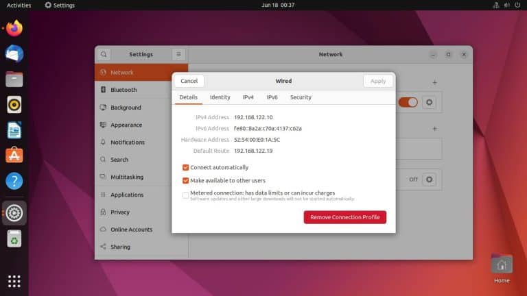 ubuntu default gateway