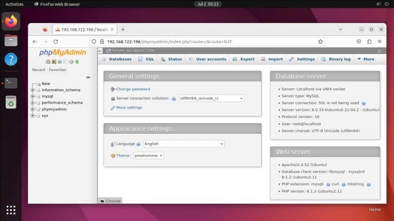 install phpmyadmin ubuntu